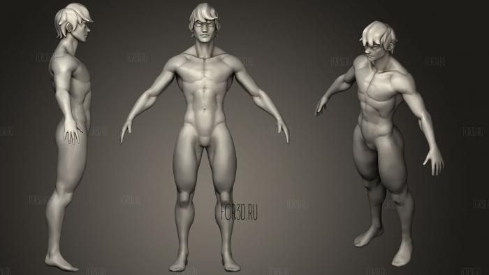 Stylized Male Form stl model for CNC